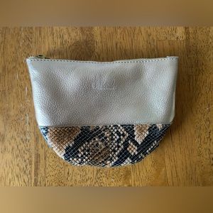 Sseko Designs Custom Medium Moon Clitch in Snakeskin and Rose Gold Leather